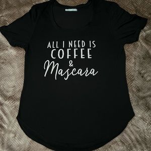 Maurices - black scoop neck graphic tee. Scallop hem. SZ XL